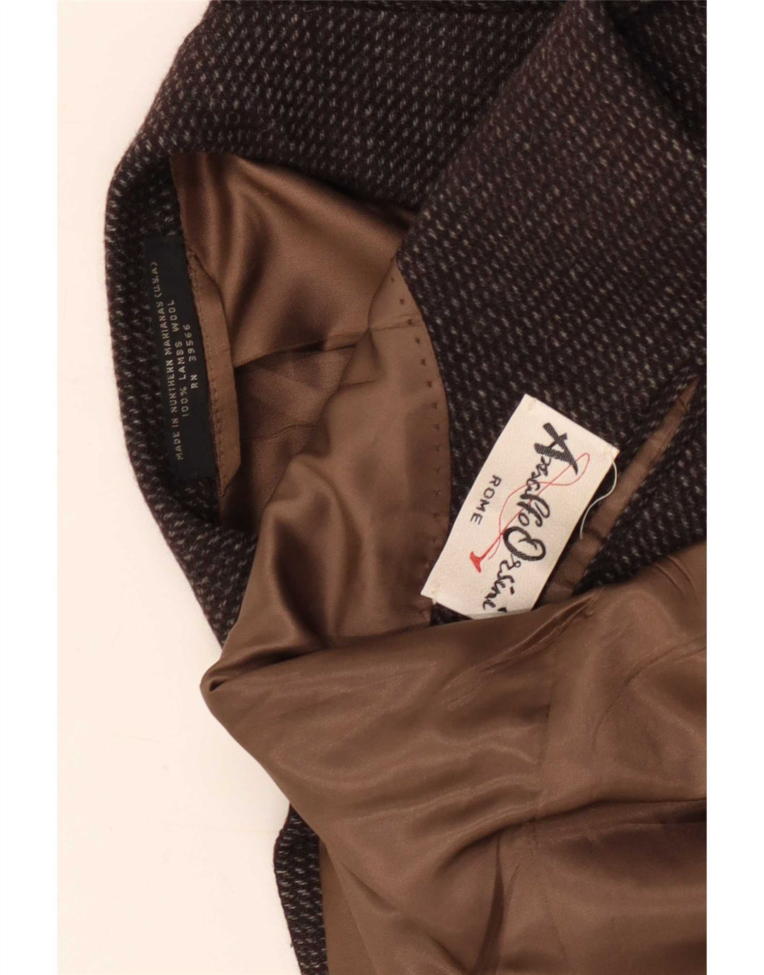 Anralfo Orsini Veste blazer à 2 boutons pour homme UK 40 Large Marron Moucheté
