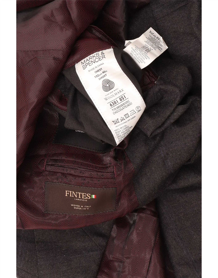 Marks & Spencer Veste blazer à 2 boutons pour homme UK 40 laine gris moyen