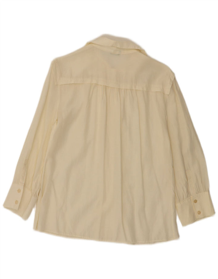 Benetton Chemise Chemisier UK 14 Large Blanc Cassé Femme