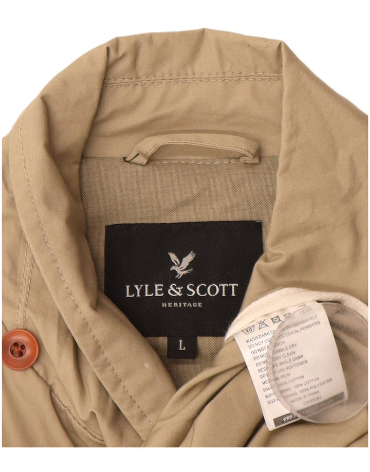 LYLE & SCOTT Veste utilitaire pour homme UK 40 Grand coton beige