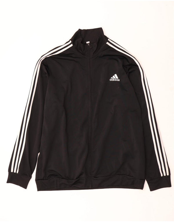 Adidas Mens Tracksuit Top Jacket UK 52/54 2XL Black Polyester