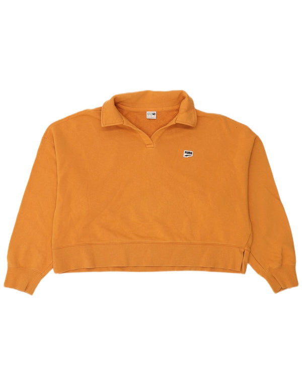 Puma Sweat-shirt court surdimensionné à col polo pour femme UK 16 Large Jaune