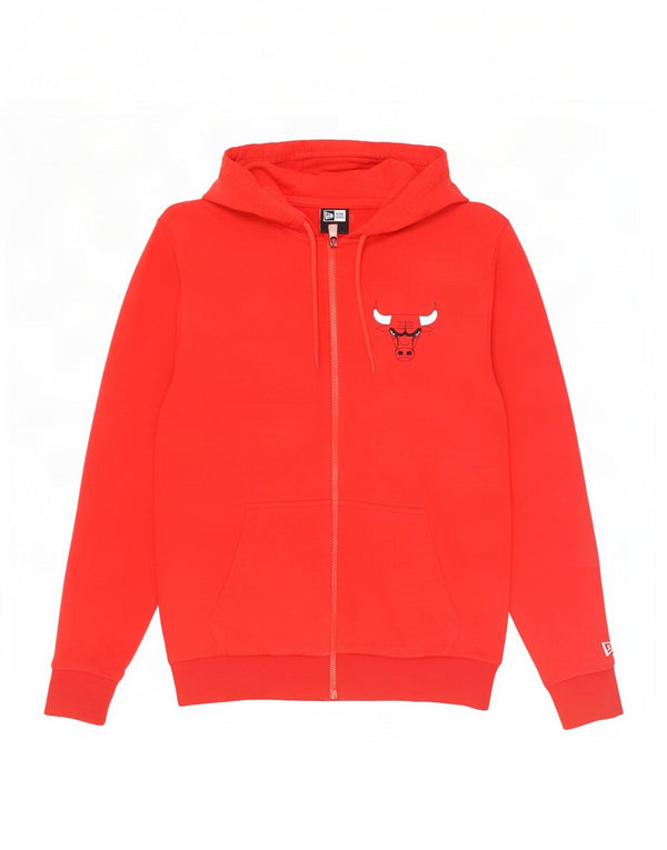 New Era Sweat à Capuche Zippé Chicago Bulls Homme Rouge Moyen Coton