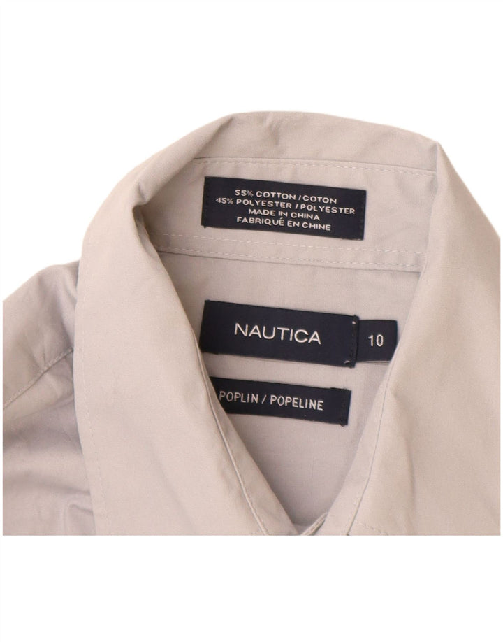Nautica Chemise Popeline Garçon 9-10 ans Gris Coton
