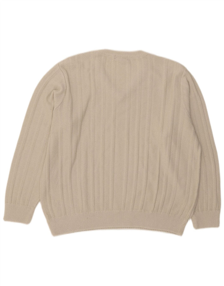 Marks & Spencer Pull col V pour homme en acrylique beige Large