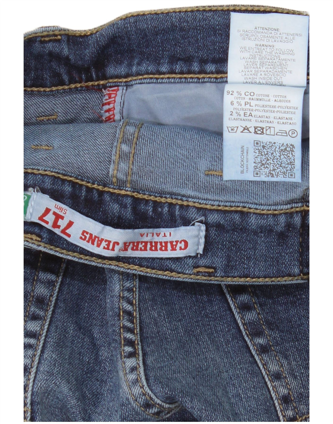 Carrera Jean Slim 717 Homme IT 48 Medium W33 L32 Bleu Coton