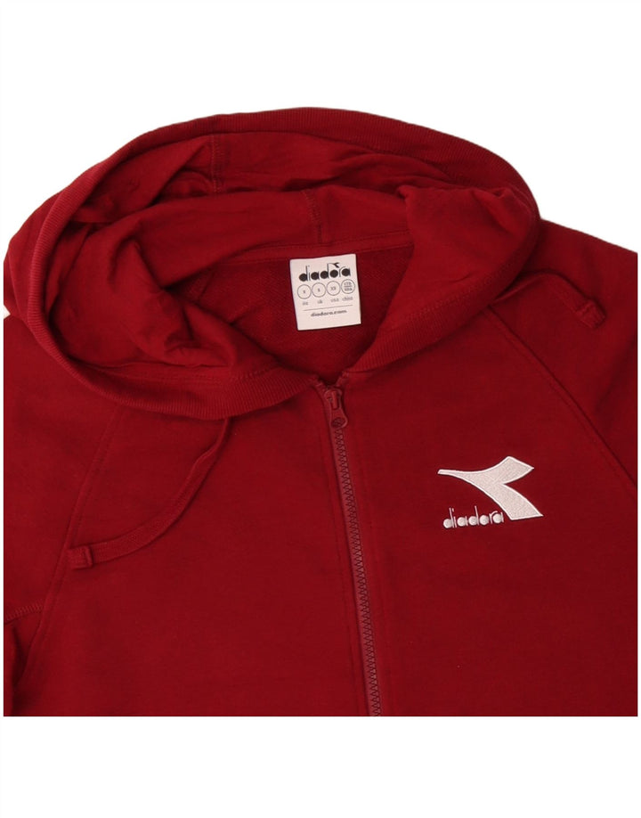 DIADORA Pull à capuche zippé homme petit coton rouge