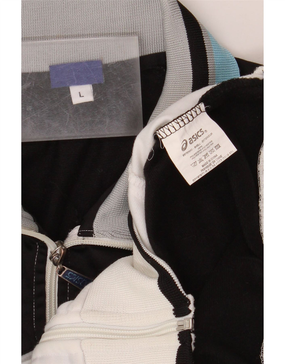 ASICS Veste de survêtement pour homme Large Blanc Colorblock Polyester