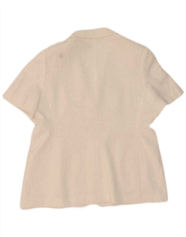 Marks & Spencer Veste blazer à manches courtes et 2 boutons pour femme UK 20 2XL Blanc