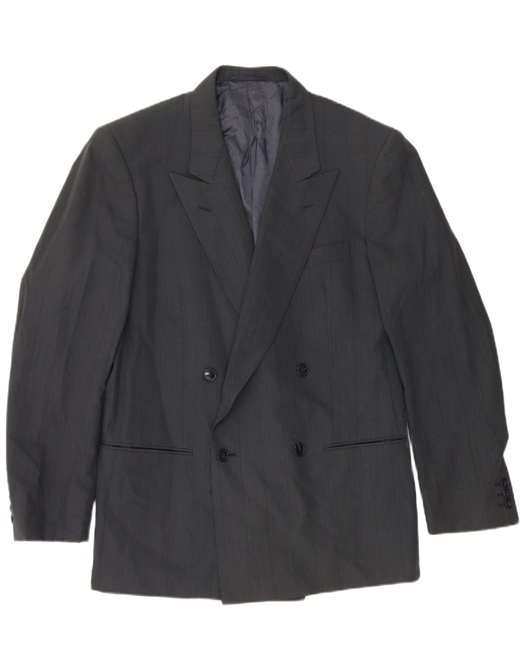 Mario Zegna Veste Blazer Croisée Homme IT 48 Laine Bleu Marine Moyen