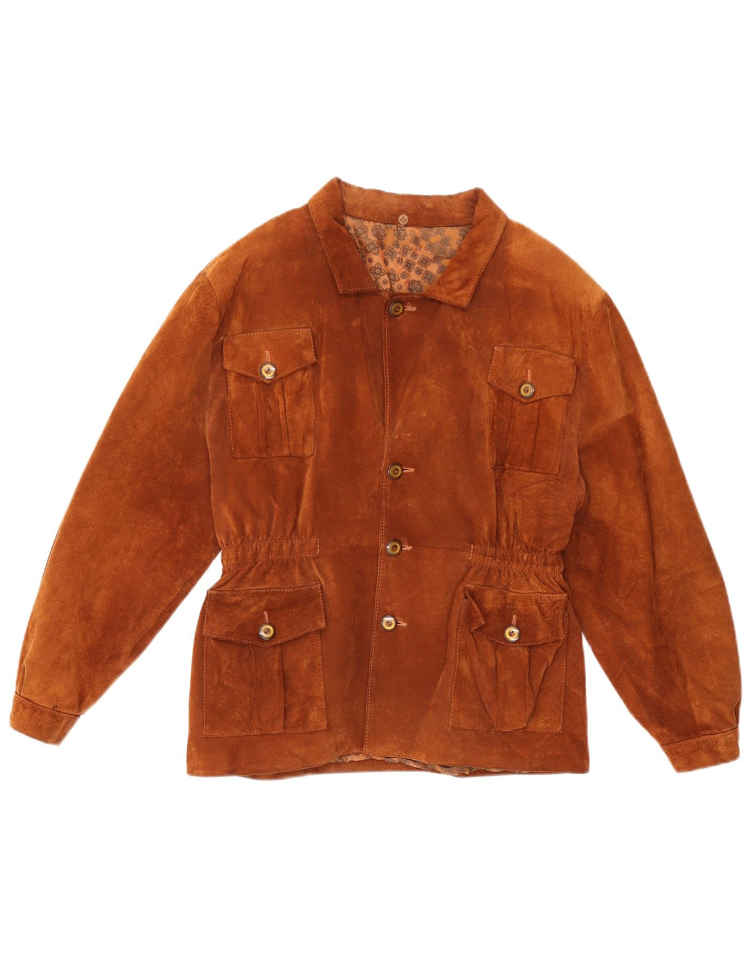 veste en daim homme vintage UK 36 Petit Brun