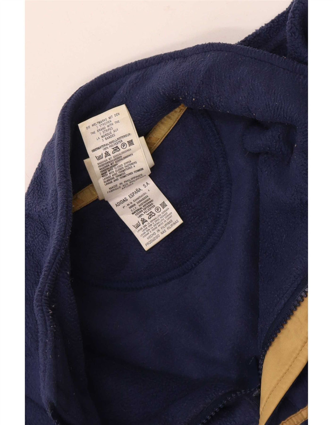 Adidas Pull polaire à col zippé pour homme UK 40/42 Bleu marine moyen Polyester