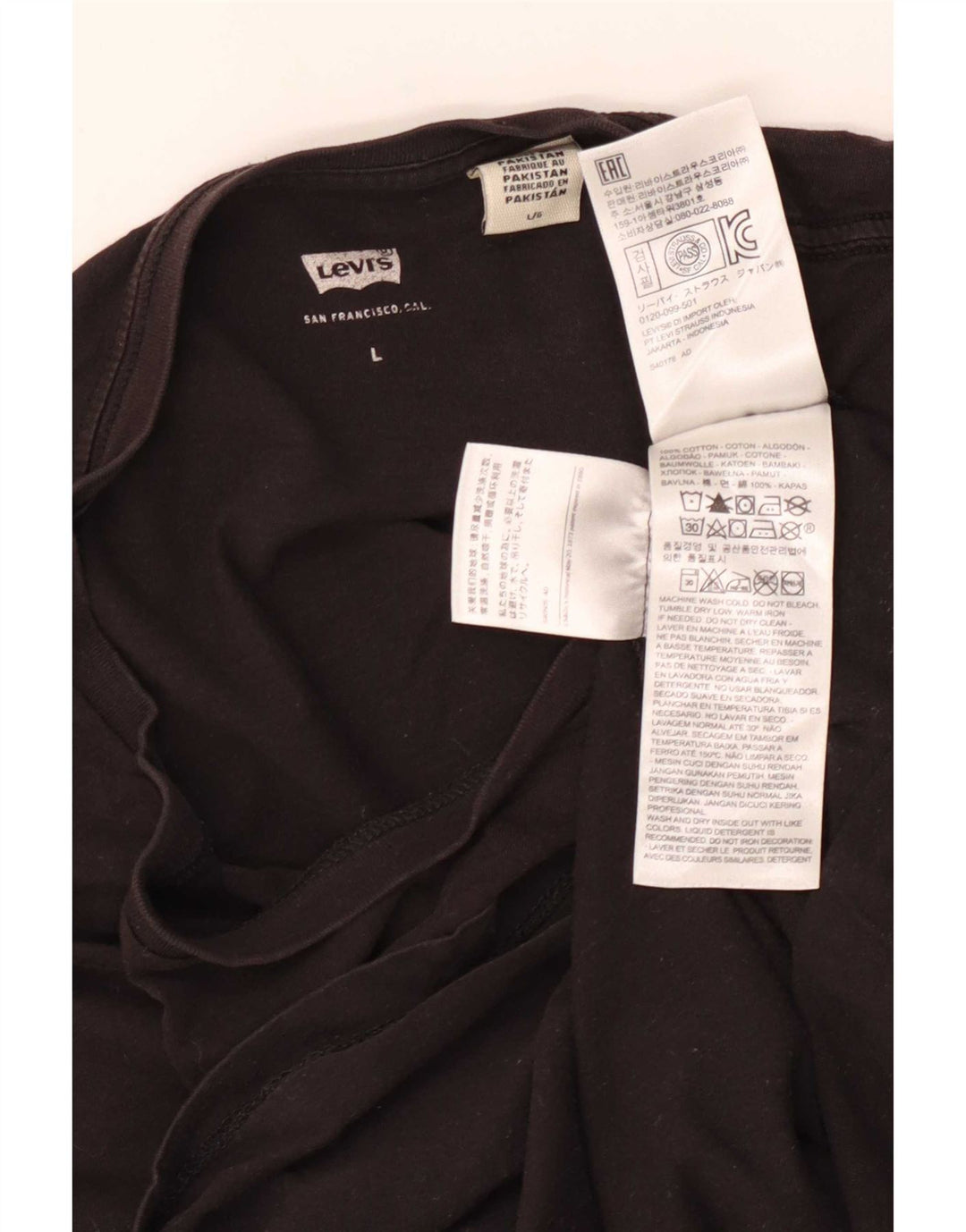 Levi's T-Shirt Graphique Femme UK 14 Large Noir