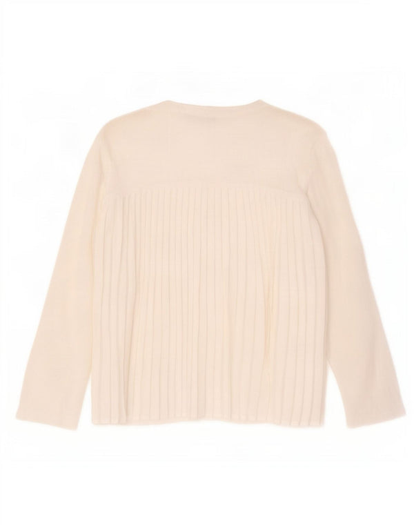 Marks & Spencer Cardigan à manches 3/4 pour femme UK 12 Viscose blanc moyen