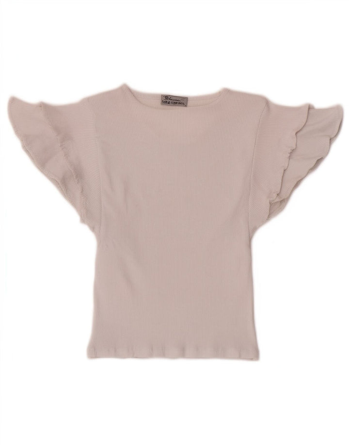 Zara Womens Crop Batwing Blouse Top UK 8 Petit Coton Blanc