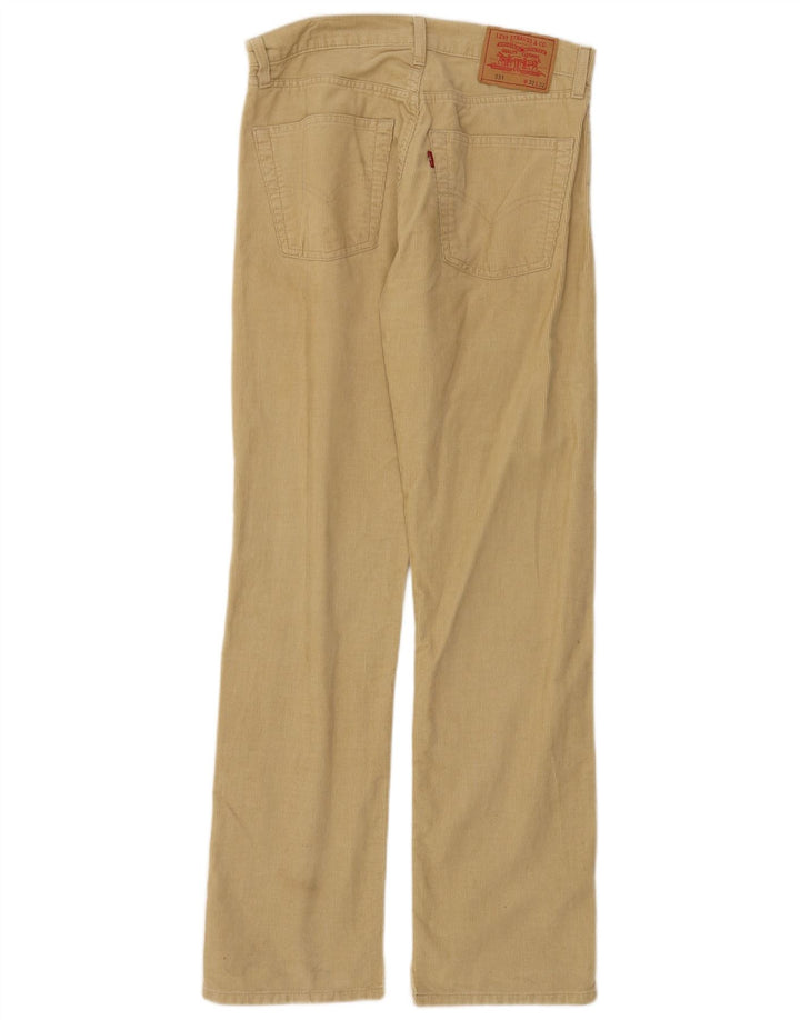 LEVI'S Pantalon 551 Coupe Ample en Velours Côtelé Homme W32 L32 Beige Coton