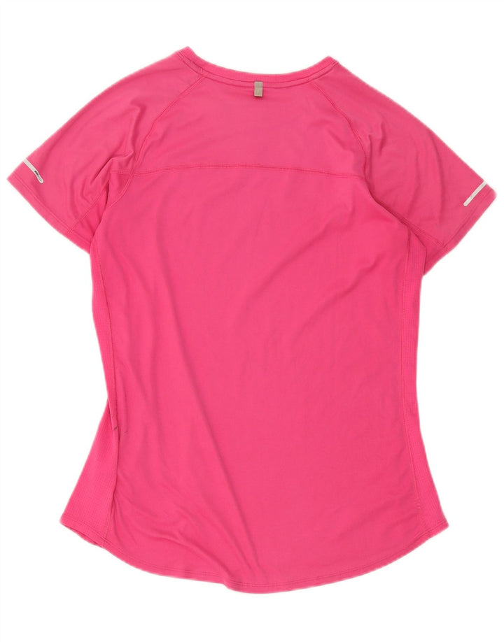 Nike Womens Dri Fit T-Shirt Top UK 14 Rose Moyen Polyester