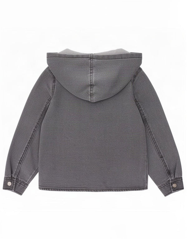 Dkny Veste en jean à capuche pour garçon 5-6 ans Gris Coton