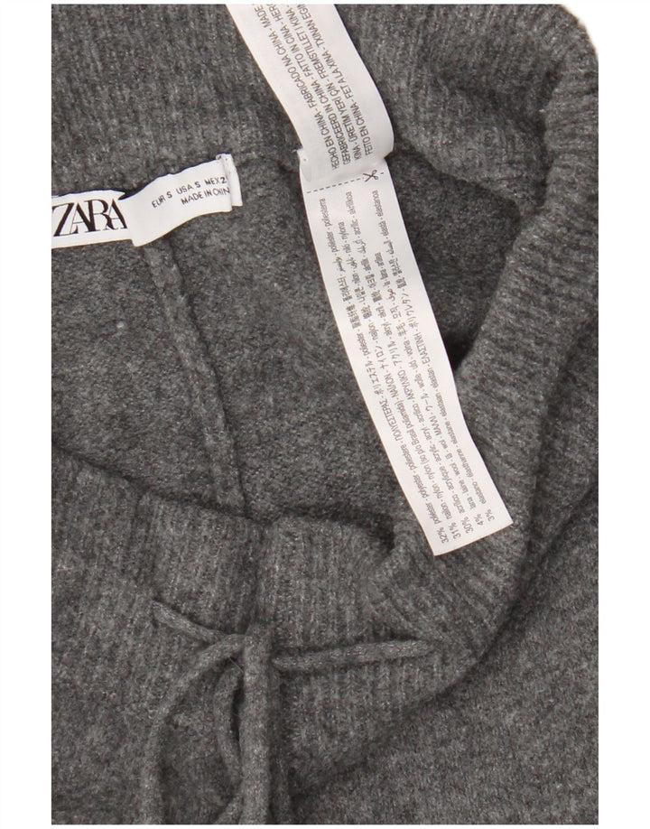 Pantalon de survêtement Zara Femme Joggers UK 10 Small Gris Polyester