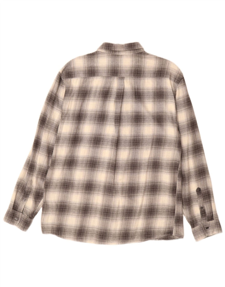 MARKS & SPENCER Chemise en flanelle coupe régulière pour homme en coton à carreaux gris