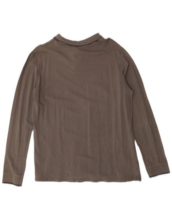 Lee Polo à manches longues pour homme, coupe régulière, XL, gris, coton