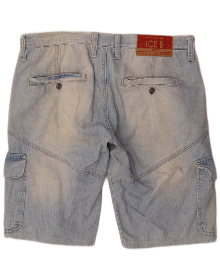 Iceberg Short cargo en jean W36 pour homme en coton bleu Taille L