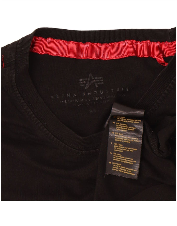 Alpha Industries T-Shirt Graphique Homme Petit Noir Coton