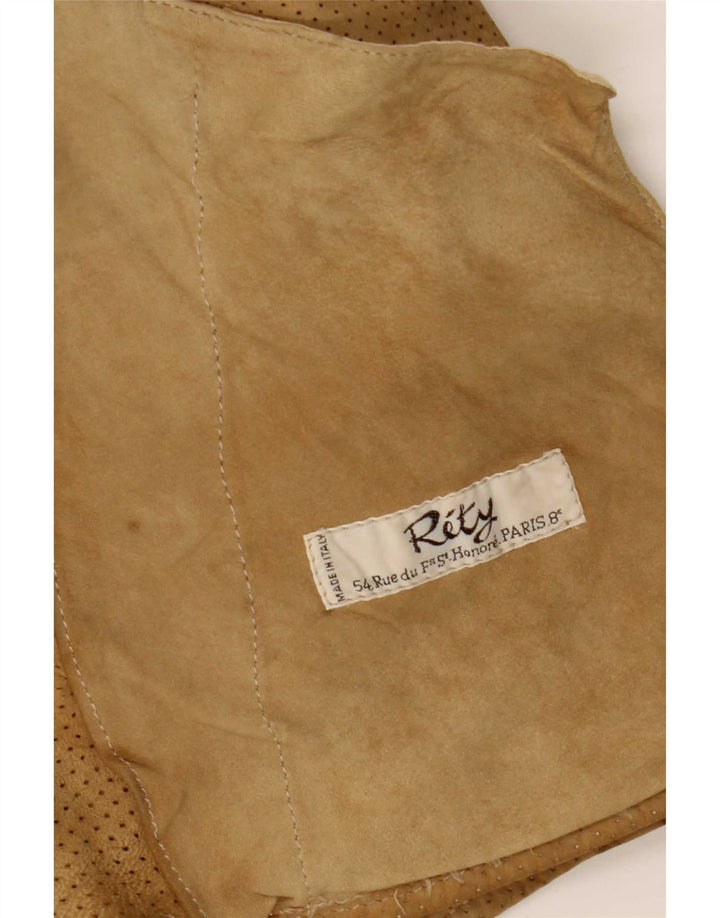 veste en daim homme vintage UK 34 XS Beige