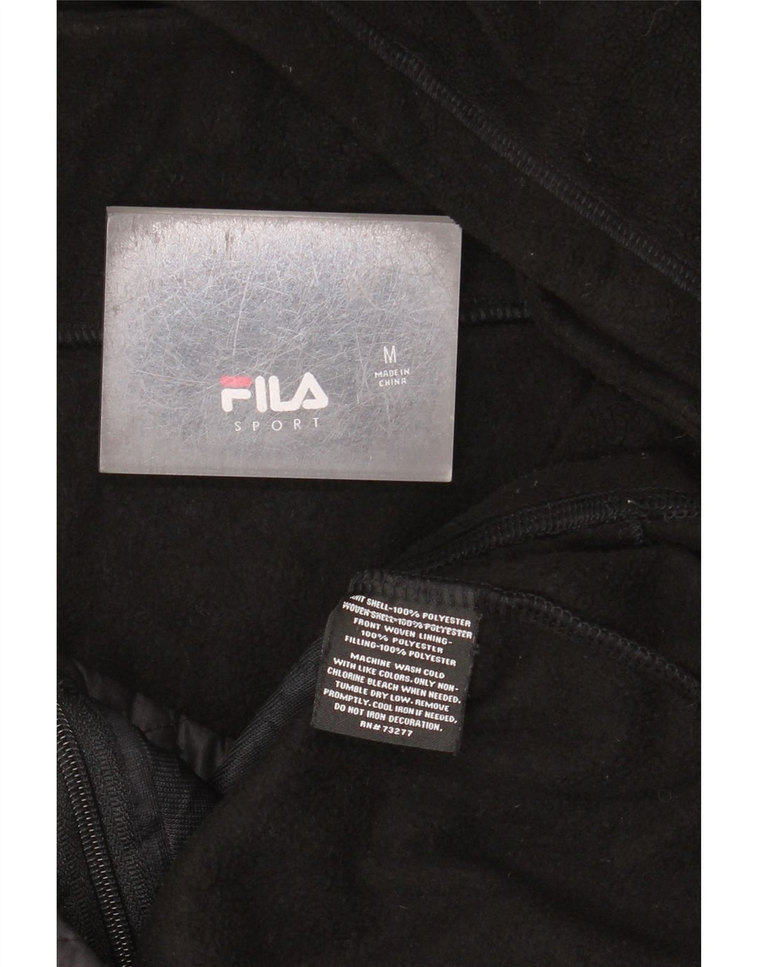 Fila Veste polaire à capuche pour femme UK 14 Medium Noir Polyester