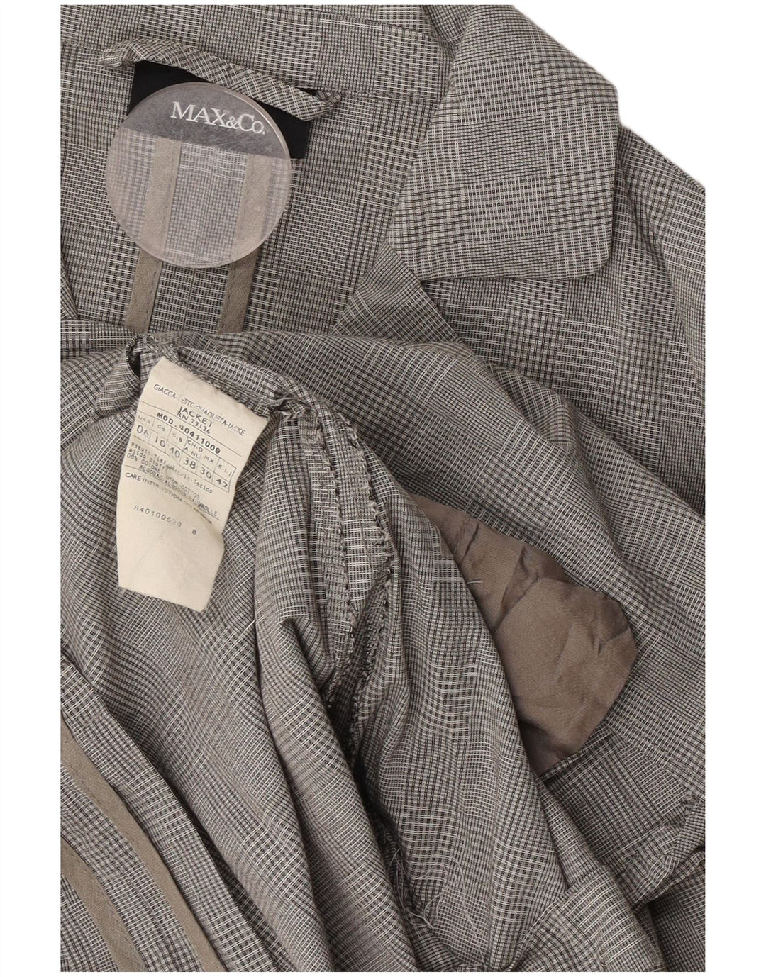 Max & Co. Costume 2 pièces à manches 3/4 pour femme UK 12 Medium W30 L31 Gris à carreaux