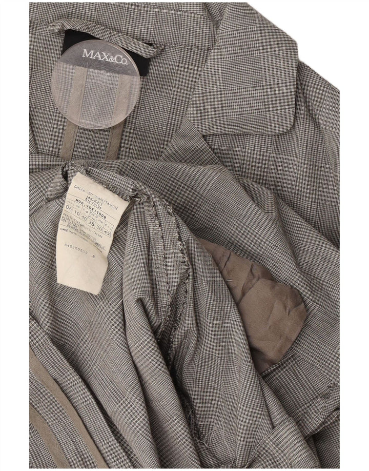 Max & Co. Costume 2 pièces à manches 3/4 pour femme UK 12 Medium W30 L31 Gris à carreaux