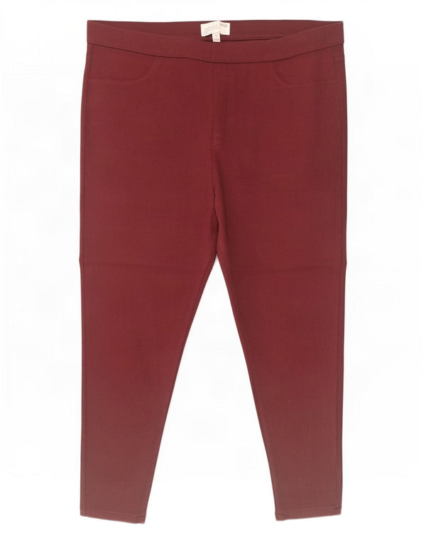 Marks & Spencer Jean jegging court confortable pour femme UK 20 2XL W38 L26 Bordeaux