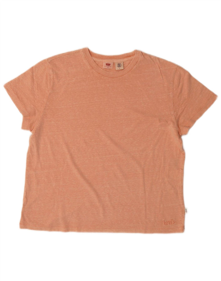 LEVI'S T-Shirt Femme UK 14 Orange Moyen