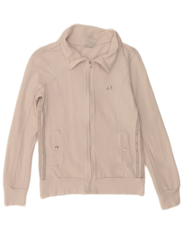 ADIDAS Veste de survêtement pour femme UK 10 Petit coton blanc