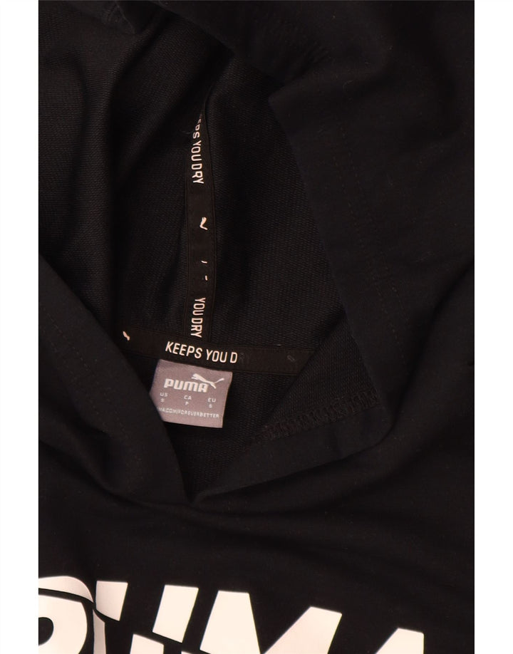 Puma Pull à capuche surdimensionné graphique pour femme UK 10 Petit Noir Polyester