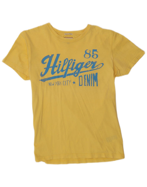 Tommy Hilfiger T-shirt graphique pour hommes, grand jaune, coton