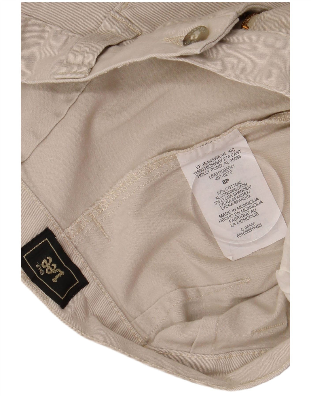 Lee Short décontracté pour femme US 8 Medium W28 en coton beige