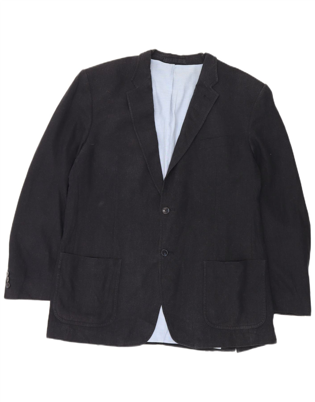 Marks & Spencer Veste blazer à 2 boutons pour homme UK 44 XL Bleu marine Lin