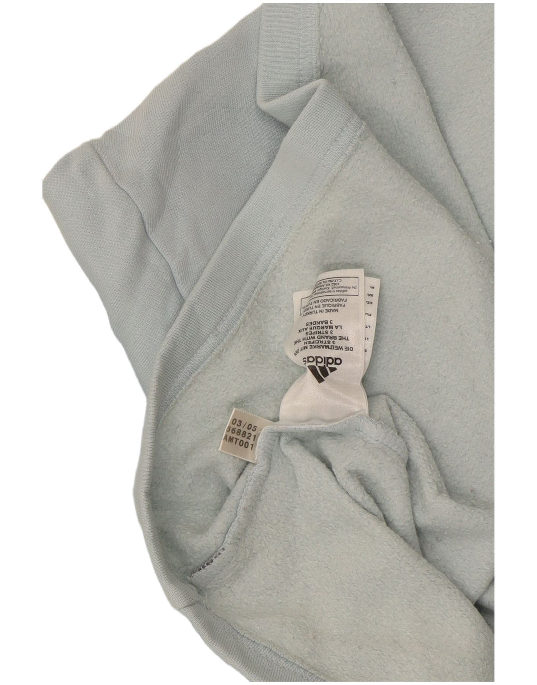 Adidas Haut à col zippé et manches longues pour homme en coton bleu moyen