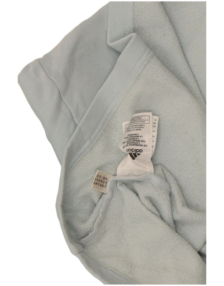 Adidas Haut à col zippé et manches longues pour homme en coton bleu moyen