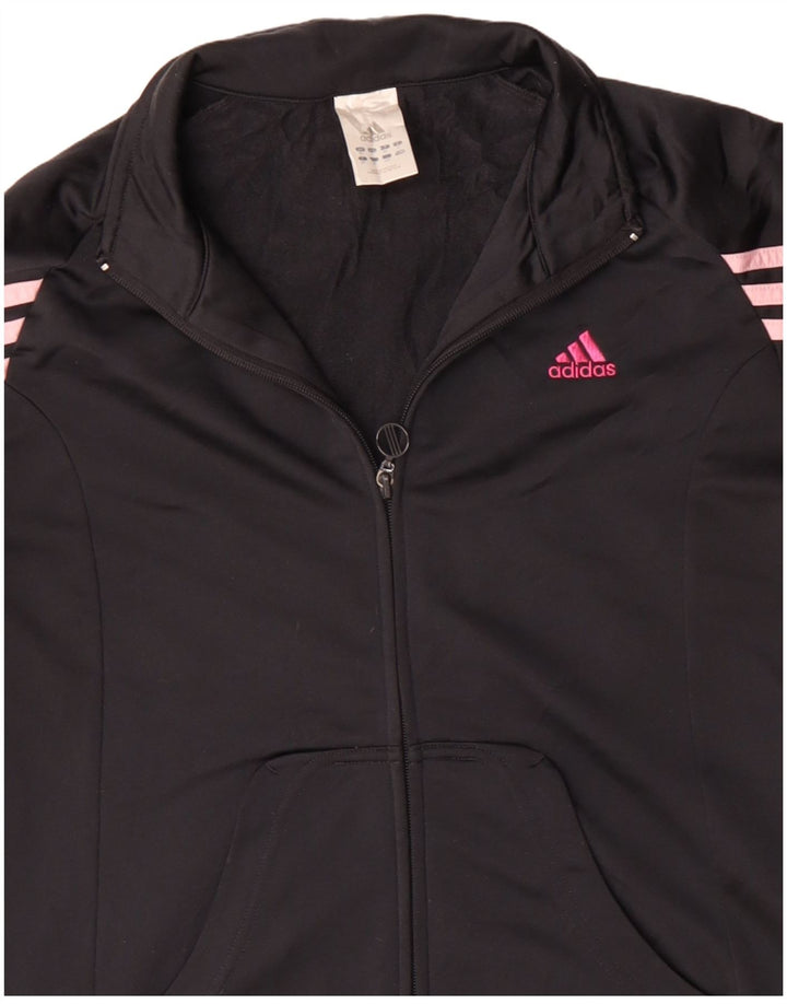 ADIDAS Veste de survêtement pour femme UK 14 Medium Noir Polyester
