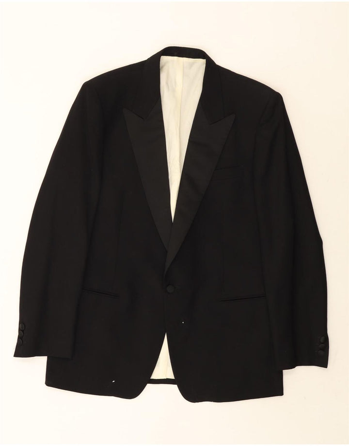 Lebole Veste Blazer 1 Bouton Homme IT 50 Grande Laine Noire
