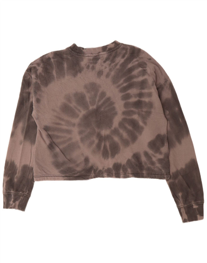 CHAMPION Sweat-shirt court graphique pour femme UK 14 Marron moyen Tie Dye