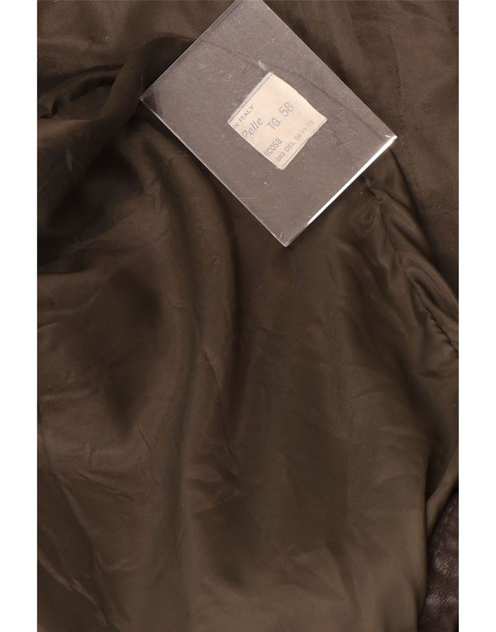 VINTAGE Veste en cuir homme UK 40 Grand cuir marron