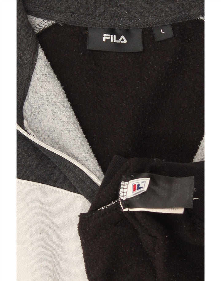 Fila Veste de survêtement pour homme en coton color block Noir Large