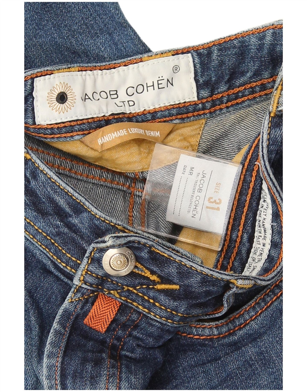 Jacob Cohen Jean slim fait main pour femme W31 L28 en coton bleu