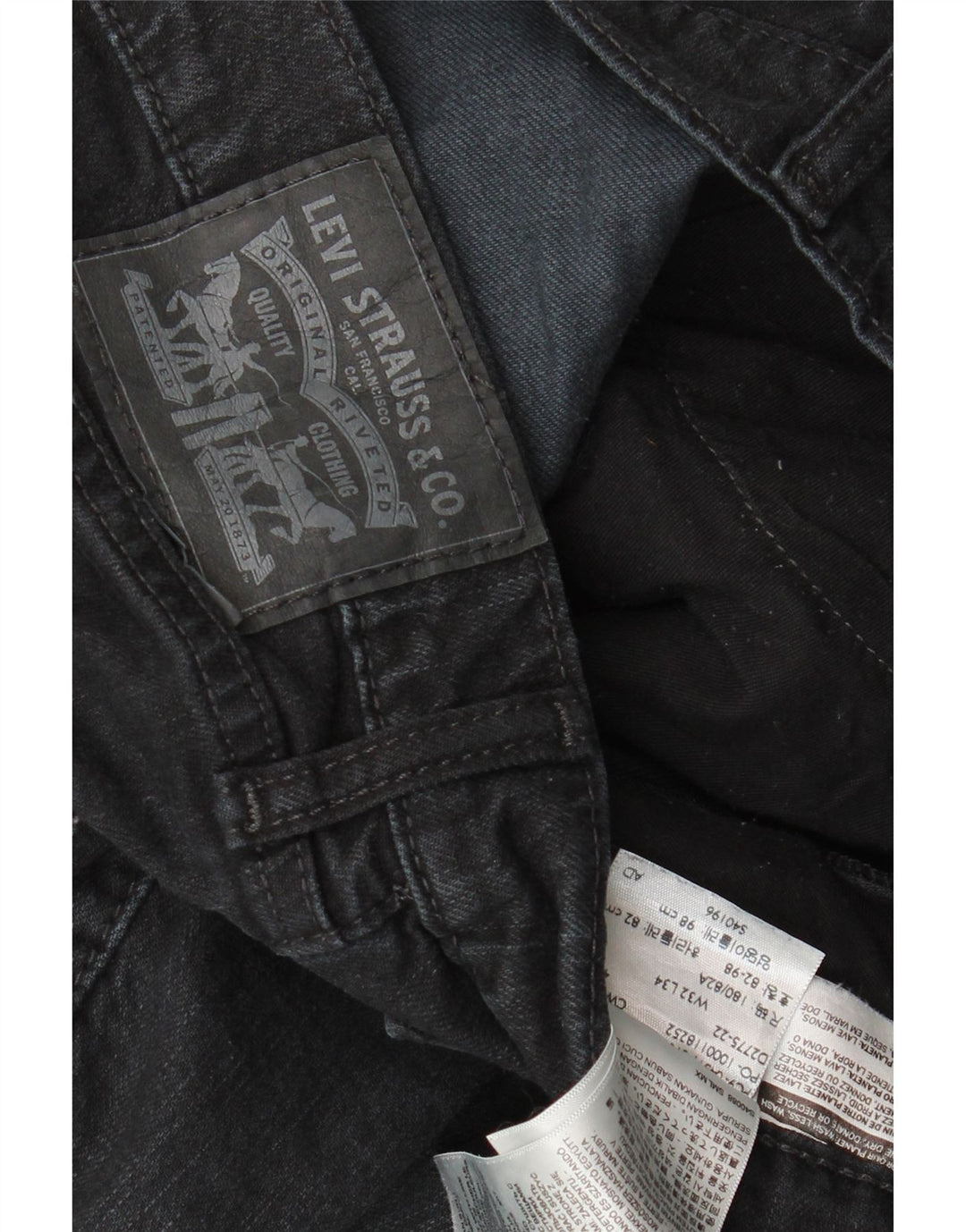 Levi's Jean Slim Homme W32 L34 Noir Coton