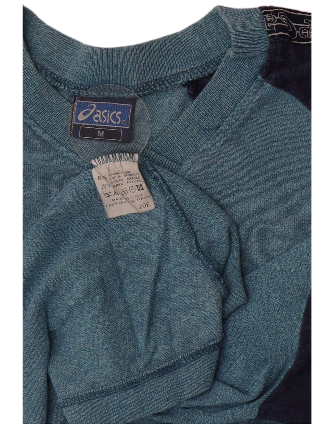 Asics T-Shirt Graphique Homme Bleu Moyen Colourblock Cotton