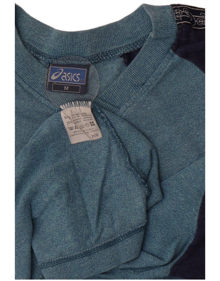 Asics T-Shirt Graphique Homme Bleu Moyen Colourblock Cotton