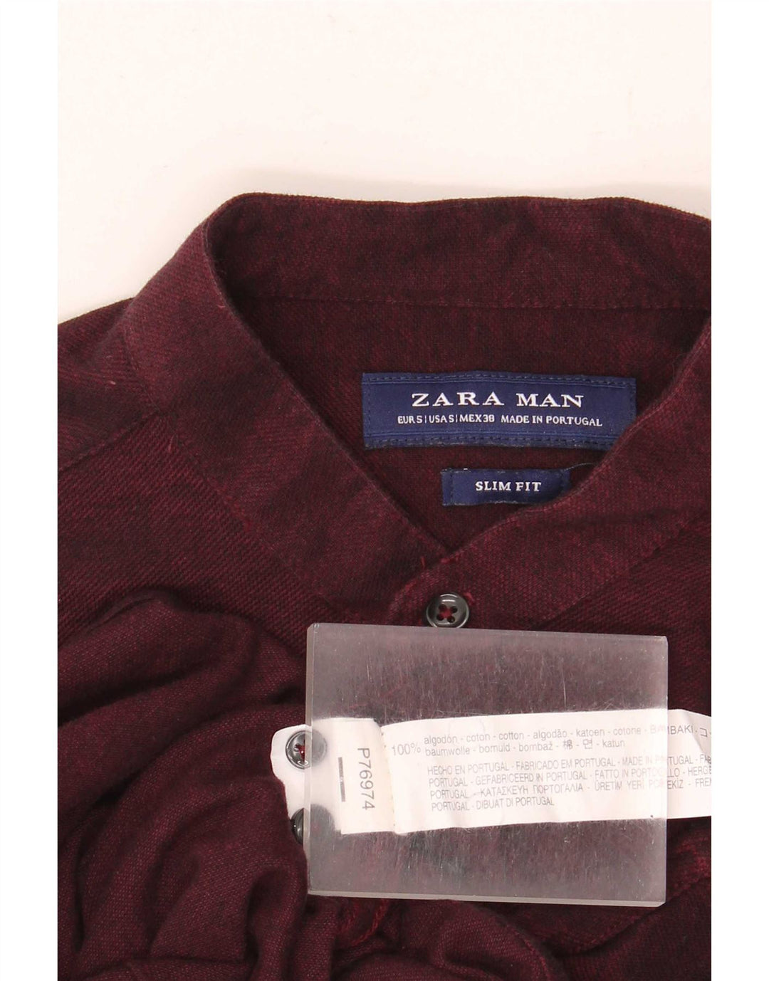 Zara Chemise Slim Fit Petit Marron Coton Homme
